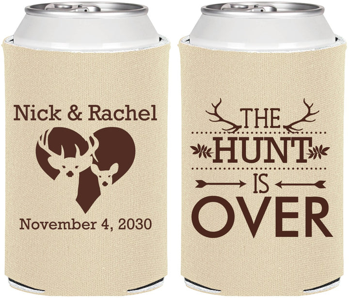 Personalized Wedding Can Coolers - The Hunt Is Over | 554