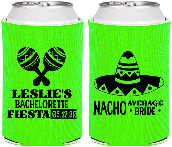 Personalized Bachelorette Can Coolers - Nacho Average Bride | 60007