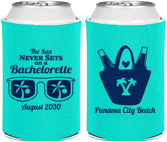 Personalized Bachelorette Can Coolers - Beach | 60010