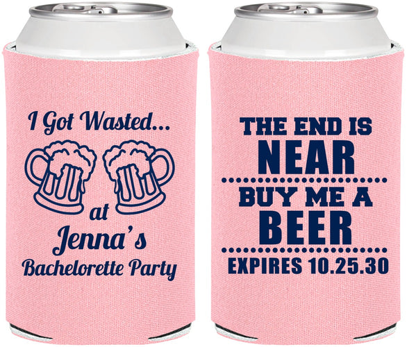 Personalized Bachelorette Can Coolers - I Got Wasted | 60015