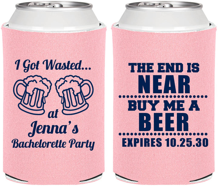 Personalized Bachelorette Can Coolers - I Got Wasted | 60015