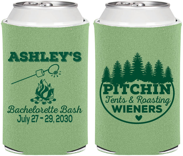 Personalized Bachelorette Can Coolers - Camping | 60018