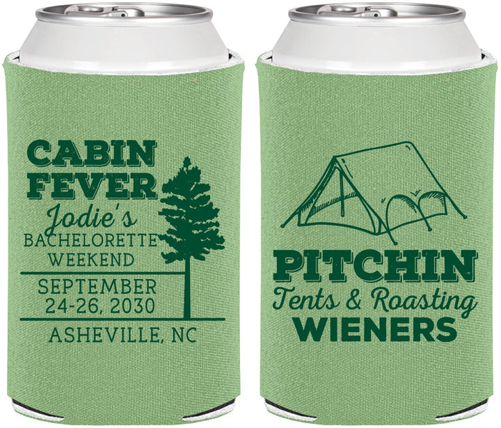 Personalized Bachelorette Can Coolers - Camping | 60019