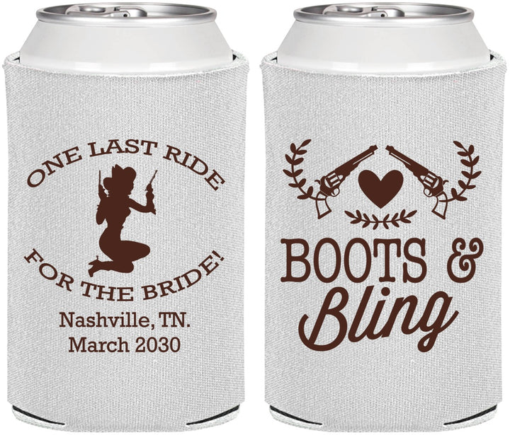Personalized Bachelorette Can Coolers - One Last Ride | 60024