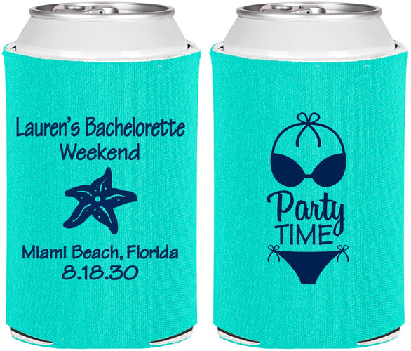 Personalized Bachelorette Can Coolers - Bikini | 60027