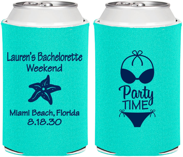 Personalized Bachelorette Can Coolers - Bikini | 60027