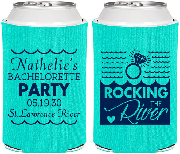 Personalized Bachelorette Can Coolers - Rocking The River | 60033