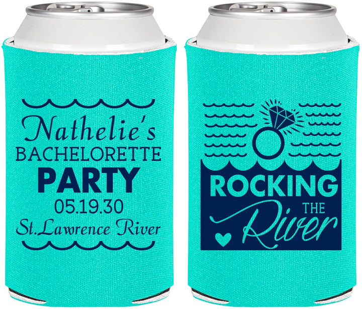 Personalized Bachelorette Can Coolers - Rocking The River | 60033