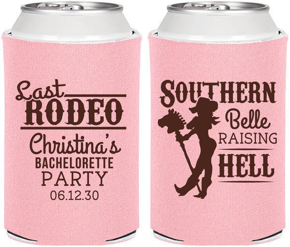Personalized Bachelorette Can Coolers - Raising Hell Last Rodeo | 60042