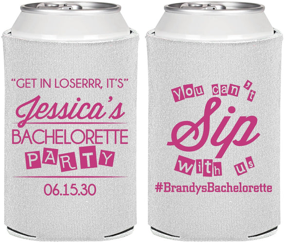 Personalized Bachelorette Can Coolers - Cant Sip With Us | 60050