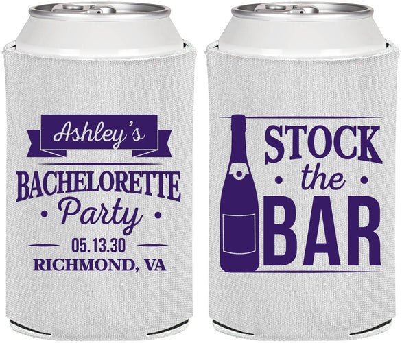 Personalized Bachelorette Can Coolers - Stock The Bar | 60053