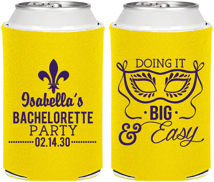 Personalized Bachelorette Can Coolers - Mardi Gras | 60059