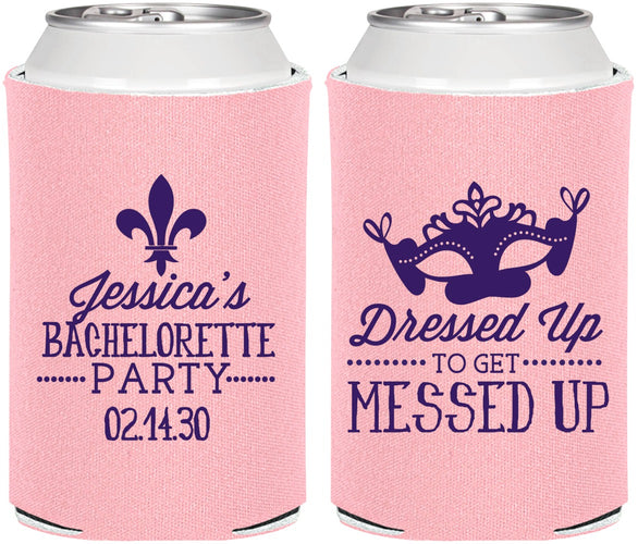 Personalized Bachelorette Can Coolers - Mardi Gras | 60061