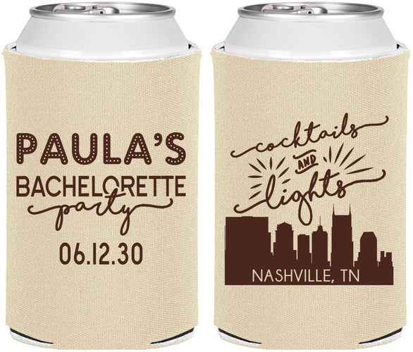 Personalized Bachelorette Can Coolers - Nashville | 60068