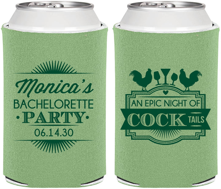 Personalized Bachelorette Can Coolers - Epic Night Of Cocktails | 60071