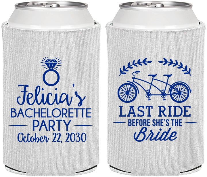 Personalized Bachelorette Can Coolers - Last Ride Before Bride | 60073