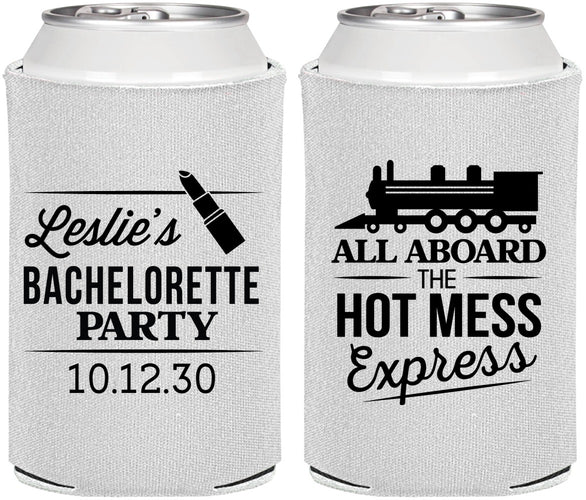 Personalized Bachelorette Can Coolers - Hot Mess Express | 60075
