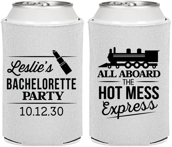 Personalized Bachelorette Can Coolers - Hot Mess Express | 60075