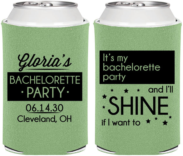 Personalized Bachelorette Can Coolers - Shine | 60080