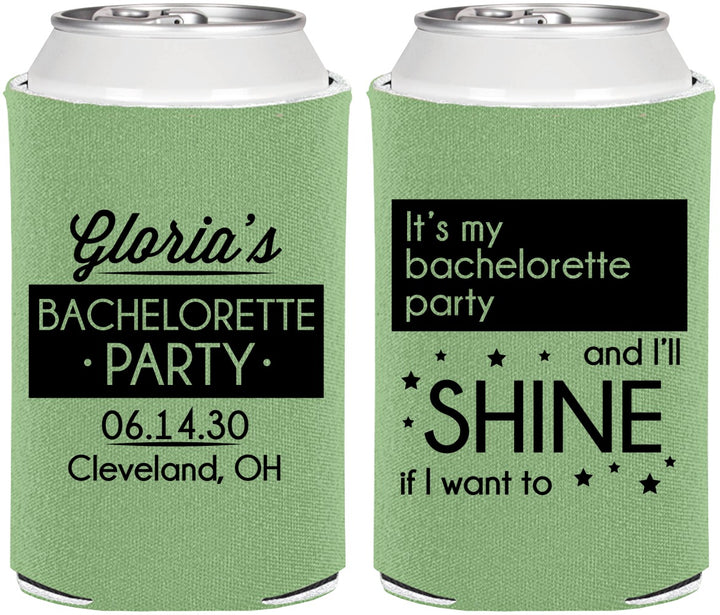 Personalized Bachelorette Can Coolers - Shine | 60080