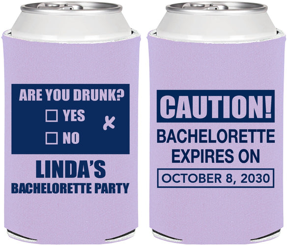 Personalized Bachelorette Can Coolers - Caution | 60082