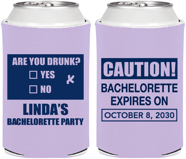 Personalized Bachelorette Can Coolers - Caution | 60082