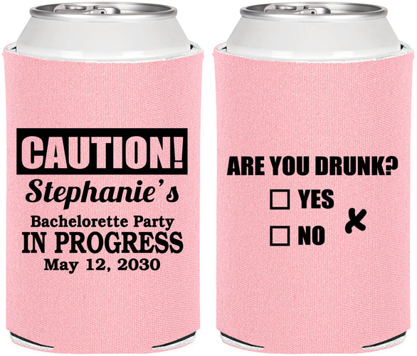 Personalized Bachelorette Can Coolers - Drunk Yes Or No | 60083