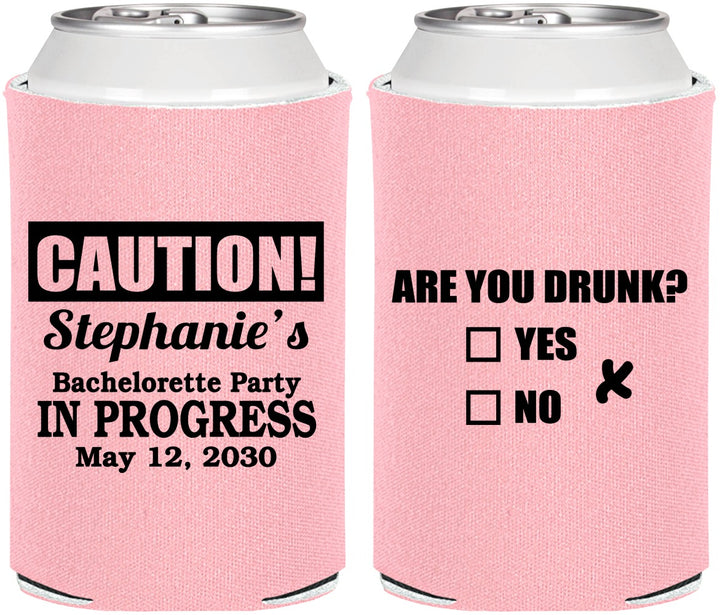 Personalized Bachelorette Can Coolers - Drunk Yes Or No | 60083