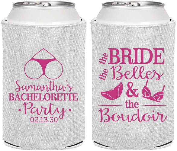 Personalized Bachelorette Can Coolers - Brides Bells Boudoir | 60085