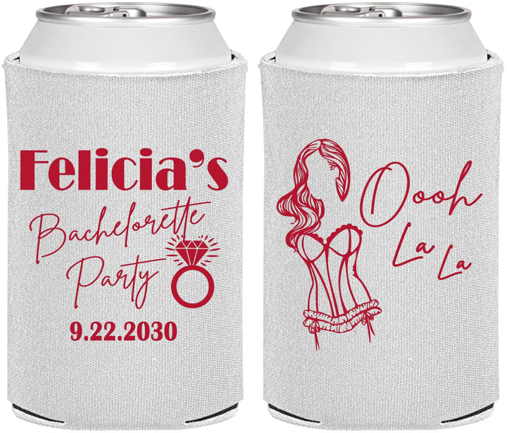 Personalized Bachelorette Can Coolers - Paris | 60090