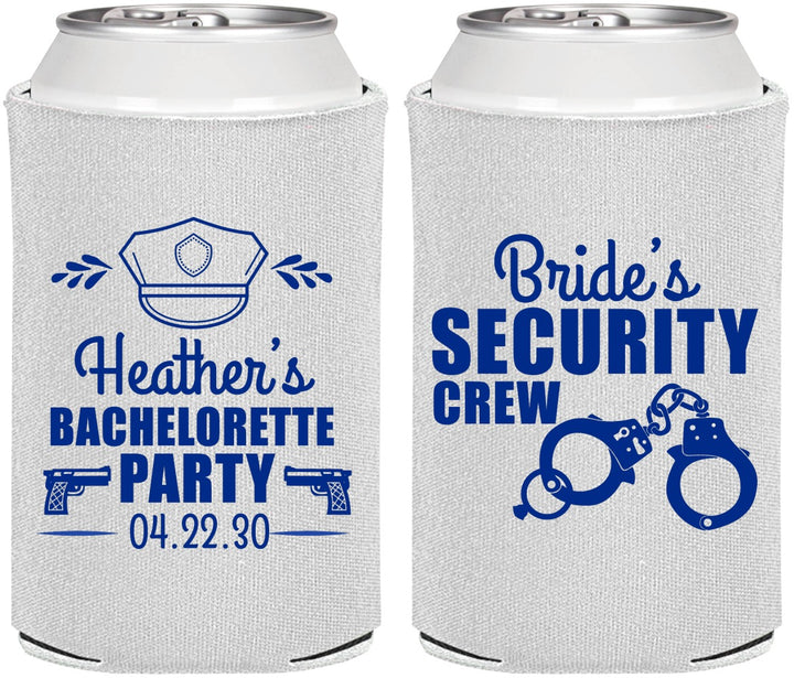 Personalized Bachelorette Can Coolers - Police Security Crew | 60091