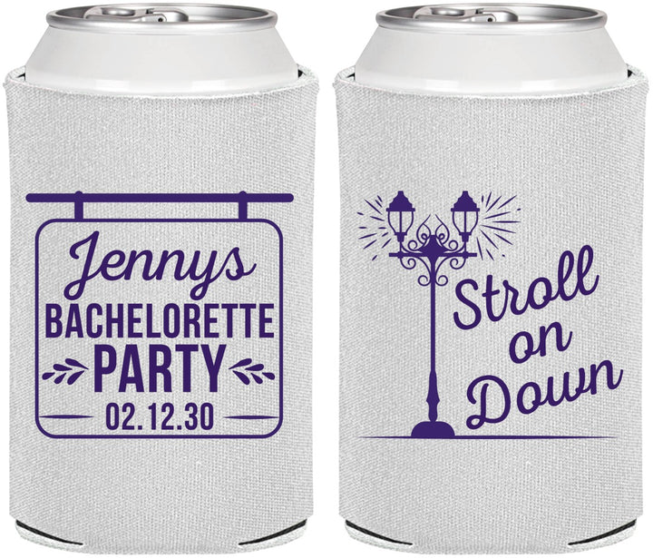 Personalized Bachelorette Can Coolers - Stroll On Down | 60092