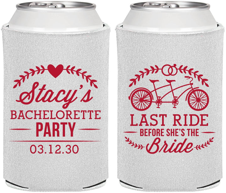 Personalized Bachelorette Can Coolers - Last Ride Before Bride | 60093