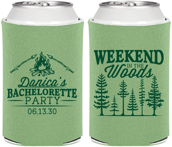 Personalized Bachelorette Can Coolers - Camping | 60094
