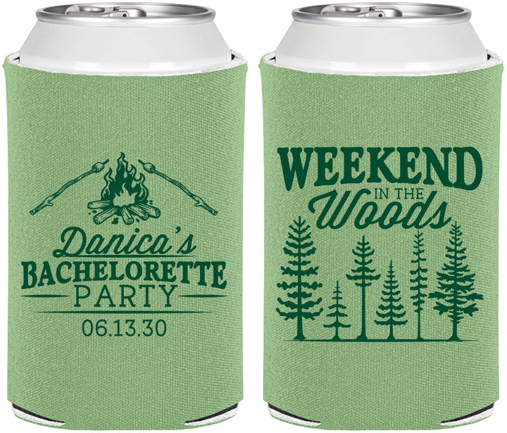 Personalized Bachelorette Can Coolers - Camping | 60094