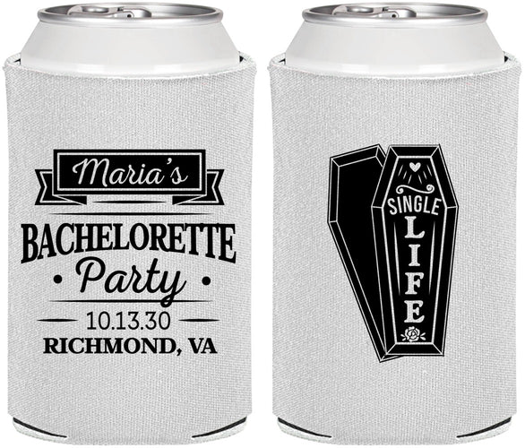 Personalized Bachelorette Can Coolers - Rip Single Life | 60095