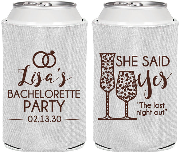 Personalized Bachelorette Can Coolers - The Last Night Out | 60097