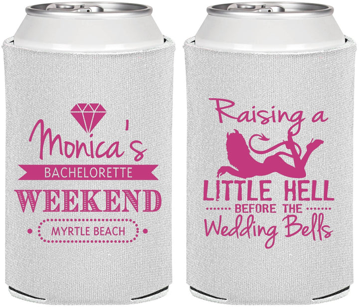 Personalized Bachelorette Can Coolers - Raising A Little Hell | 60103
