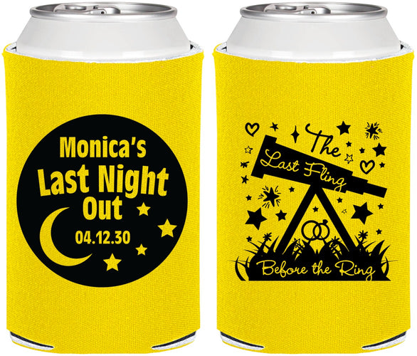 Personalized Bachelorette Can Coolers - Last Fling Before Rings | 60113