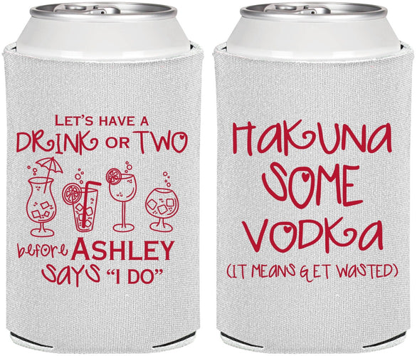 Personalized Bachelorette Can Coolers - Lets Get Wasted | 60119