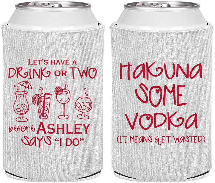 Personalized Bachelorette Can Coolers - Lets Get Wasted | 60119