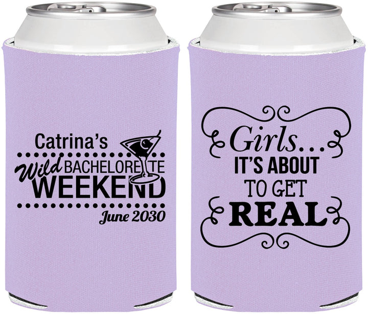 Personalized Bachelorette Can Coolers - About To Get Real | 60123
