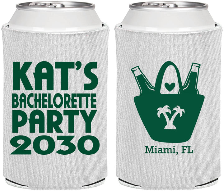 Personalized Bachelorette Can Coolers - Beach | 60126