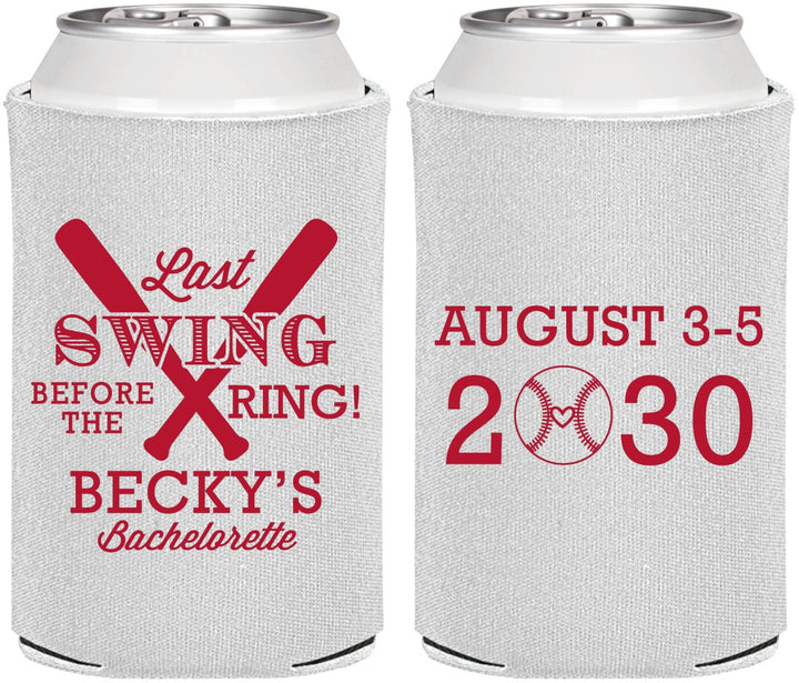 Personalized Bachelorette Can Coolers - Last Swing Before Ring | 60127
