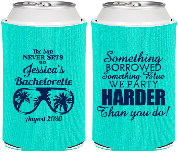 Personalized Bachelorette Can Coolers - Something Borrowed | 60132