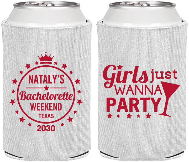Personalized Bachelorette Can Coolers - Girls Just Wanna Party | 60139