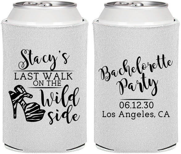Personalized Bachelorette Can Coolers - Last Walk Wild Side | 60148