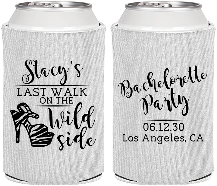Personalized Bachelorette Can Coolers - Last Walk Wild Side | 60148