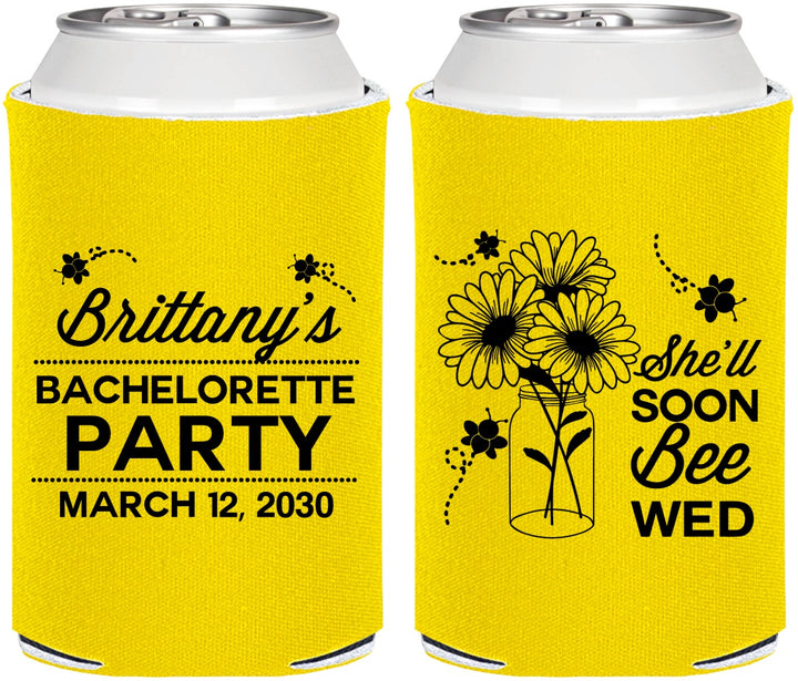 Personalized Bachelorette Can Coolers - She Will Soon Bee Wed | 60151