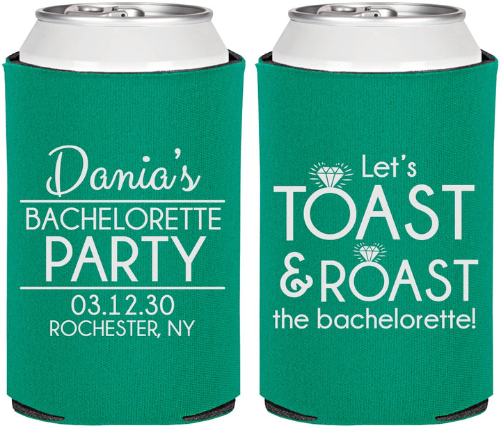 Personalized Bachelorette Can Coolers - Toast And Roast | 60153
